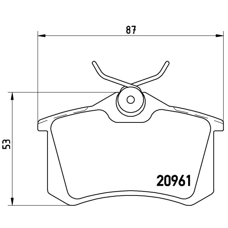 Jeu de 4 plaquettes de frein arrière BREMBO P 61 088 - Visuel 1