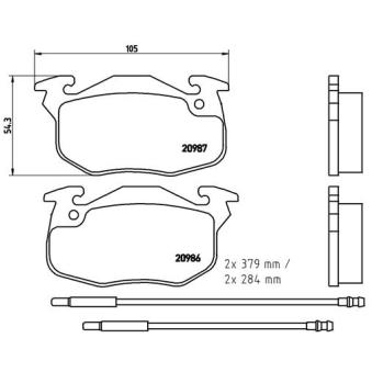 Jeu de 4 plaquettes de frein avant BREMBO OEM 1617247680