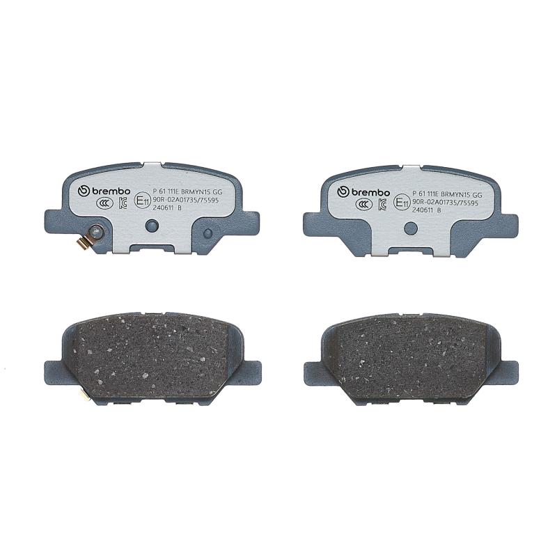 Jeu de 4 plaquettes de frein arrière BREMBO P 61 111E - Visuel 2