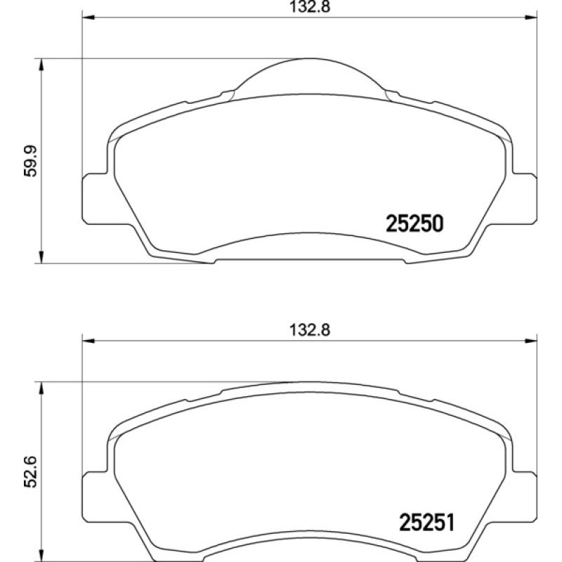 Jeu de 4 plaquettes de frein avant BREMBO P 61 138 - Visuel 1