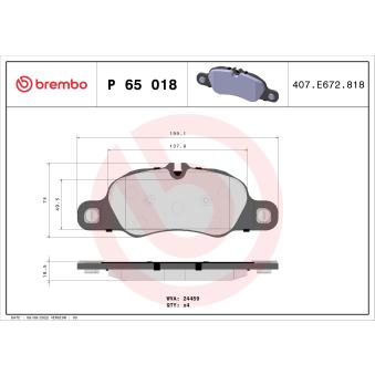 Jeu de 4 plaquettes de frein avant BREMBO OEM 99135193900