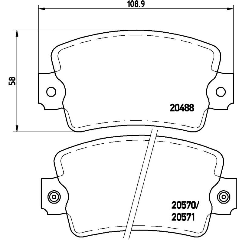 Jeu de 4 plaquettes de frein avant BREMBO P 68 007 - Visuel 1