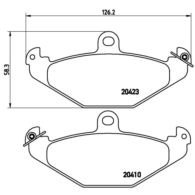 Jeu de 4 plaquettes de frein arrière BREMBO P 68 017 - Visuel 1