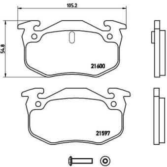 Jeu de 4 plaquettes de frein arrière BREMBO OEM 7701204036
