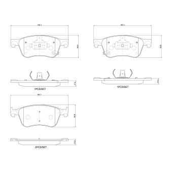 Jeu de 4 plaquettes de frein avant BREMBO [P 68 081]