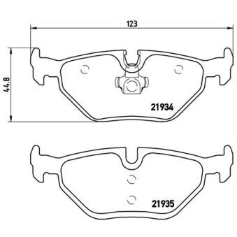 Jeu de 4 plaquettes de frein arrière BREMBO OEM 93194192