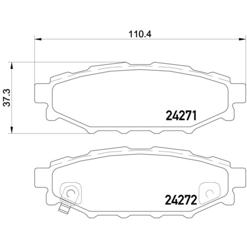 Jeu de 4 plaquettes de frein arrière BREMBO P 78 020 - Visuel 1