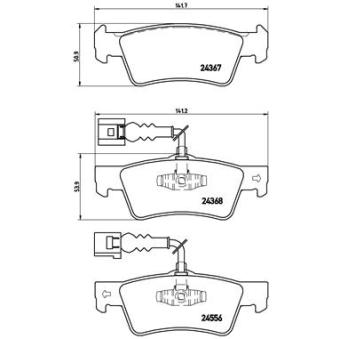 Jeu de 4 plaquettes de frein arrière BREMBO OEM 7L6698451 Jeu de 4 plaquettes de frein arrière BREMBO OEM 7L6698451