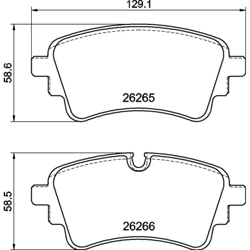 Jeu de 4 plaquettes de frein arrière BREMBO P 85 185 - Visuel 1