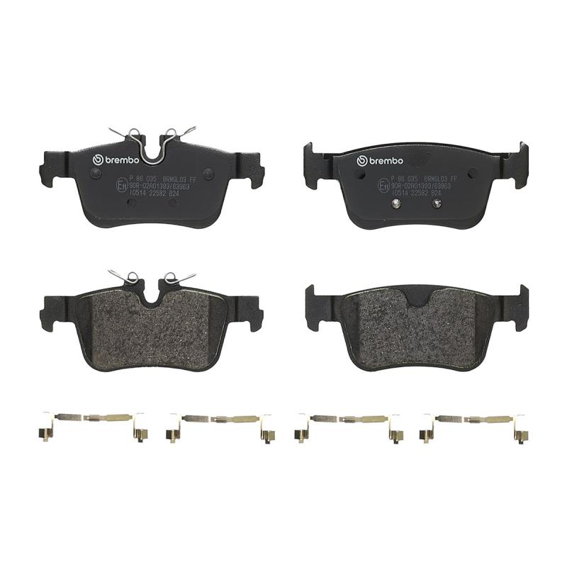 Jeu de 4 plaquettes de frein arrière BREMBO P 86 035 - Visuel 2