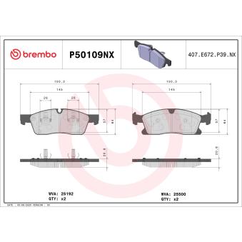 Jeu de 4 plaquettes de frein avant BREMBO OEM 0074208020