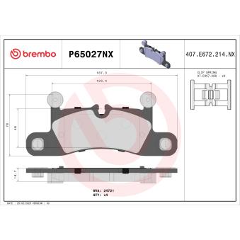 Jeu de 4 plaquettes de frein avant BREMBO OEM 9J1698451