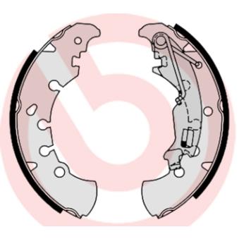 Jeu de mâchoires de frein BREMBO S 23 555 pour FIAT IDEA 1.4 16V - 95cv