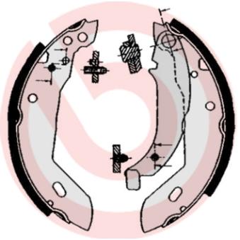 Jeu de mâchoires de frein BREMBO S 61 512 pour OPEL VECTRA 1.8 i 16V - 110cv