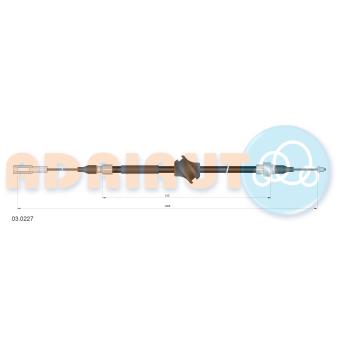 Tirette à câble, frein de stationnement arrière droit ADRIAUTO 03.0227 pour FIAT DUNA 1.6 TD - 80cv