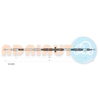 Tirette à câble, frein de stationnement ADRIAUTO 03.0238 pour FORD TRANSIT 1.9 TDI - 110cv
