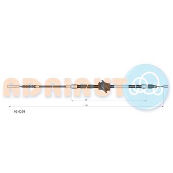 Tirette à câble, frein de stationnement ADRIAUTO 03.0239 pour CITROEN BERLINGO 1.9 TDI - 90cv