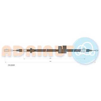 Tirette à câble, frein de stationnement arrière gauche ADRIAUTO 03.0240 pour CITROEN BX 2.8 E quattro - 174cv