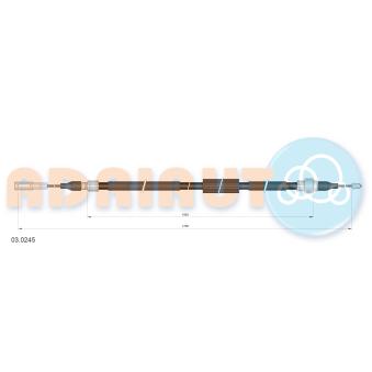 Tirette à câble, frein de stationnement arrière droit ADRIAUTO 03.0245