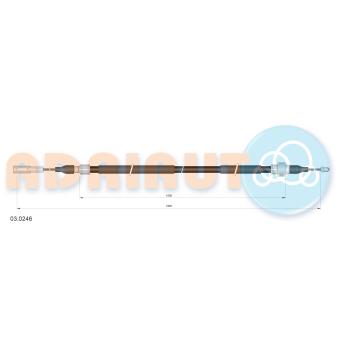 Tirette à câble, frein de stationnement arrière gauche ADRIAUTO 03.0246