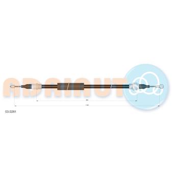 Tirette à câble, frein de stationnement arrière droit ADRIAUTO 03.0261 pour PEUGEOT 405 1.6 FSI - 110cv