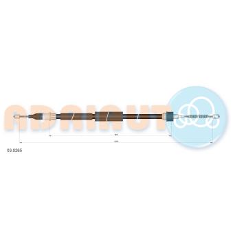 Tirette à câble, frein de stationnement arrière gauche ADRIAUTO 03.0265 pour PEUGEOT 405 1.6 FSI - 110cv