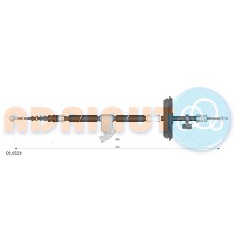 Tirette à câble, frein de stationnement arrière droit ADRIAUTO 06.0229