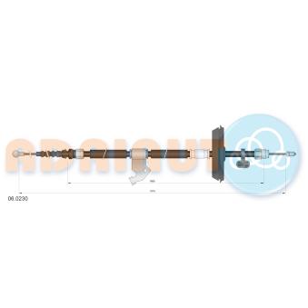 Tirette à câble, frein de stationnement arrière gauche ADRIAUTO 06.0230