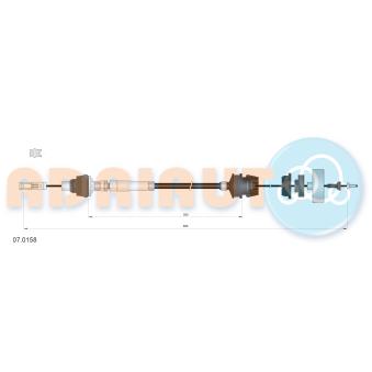 Tirette à câble, commande d'embrayage ADRIAUTO 07.0158 pour AUDI COUPE 1.9 D - 70cv
