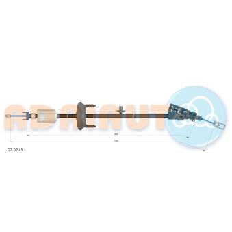 Tirette à câble, frein de stationnement ADRIAUTO 07.0218.1