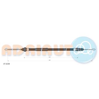 Tirette à câble, frein de stationnement ADRIAUTO 07.0238 pour CITROEN SAXO 1.5 D - 58cv