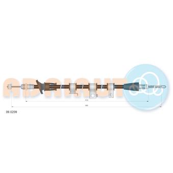 Tirette à câble, frein de stationnement arrière droit ADRIAUTO 09.0209 pour KIA RIO 1.3 - 82cv