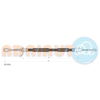 Tirette à câble, frein de stationnement arrière gauche ADRIAUTO 09.0256 pour CHRYSLER VOYAGER 3.8 AWD - 218cv