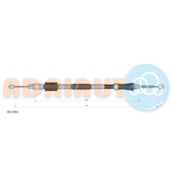 Tirette à câble, frein de stationnement arrière droit ADRIAUTO 09.0264 pour JEEP CHEROKEE 4.0 i - 173cv