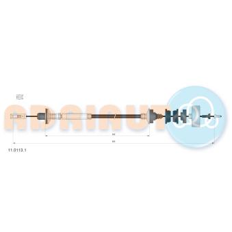 Tirette à câble, commande d'embrayage ADRIAUTO [11.0113.1]