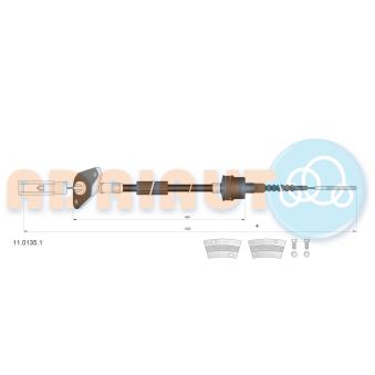 Tirette à câble, commande d'embrayage ADRIAUTO [11.0135.1]