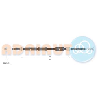 Tirette à câble, frein de stationnement arrière droit ADRIAUTO OEM 46414289