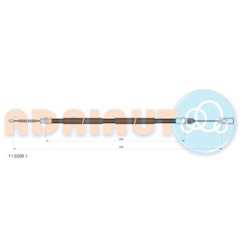 Tirette à câble, frein de stationnement arrière droit ADRIAUTO 11.0209.1 pour CITROEN JUMPY 1.6 i - 79cv