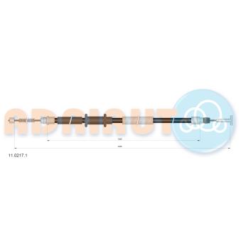 Tirette à câble, frein de stationnement arrière gauche ADRIAUTO 11.0217.1 pour FIAT BRAVO 1.9 TD 100 S - 100cv