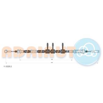 Tirette à câble, frein de stationnement ADRIAUTO 11.0220.2 pour CITROEN DS 2.2 HDI 110 - 110cv
