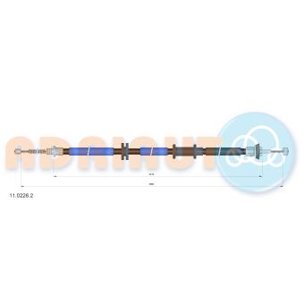 Tirette à câble, frein de stationnement arrière gauche ADRIAUTO 11.0226.2 pour OPEL KADETT 1.4 - 73cv