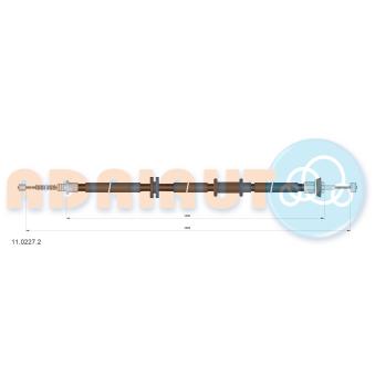 Tirette à câble, frein de stationnement arrière droit ADRIAUTO 11.0227.2 pour OPEL KADETT 1.4 - 73cv