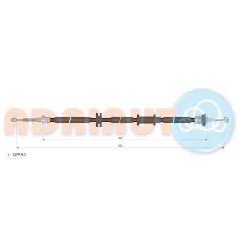 Tirette à câble, frein de stationnement arrière droit ADRIAUTO 11.0229.2