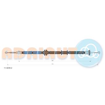 Tirette à câble, frein de stationnement arrière gauche ADRIAUTO 11.0235.2 pour AUDI A3 1.4 - 77cv