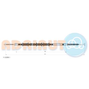 Tirette à câble, frein de stationnement arrière droit ADRIAUTO 11.0239.1 pour FIAT MULTIPLA 1.9 JTD 105 - 105cv