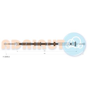 Tirette à câble, frein de stationnement arrière gauche ADRIAUTO 11.0250.2 pour FIAT PANDA 1.3 D Multijet - 75cv