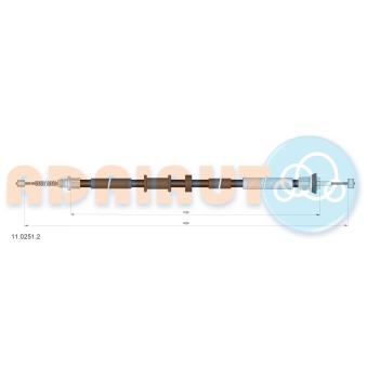 Tirette à câble, frein de stationnement arrière droit ADRIAUTO 11.0251.2 pour FIAT PANDA 1.3 D Multijet - 75cv