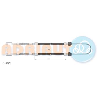 Tirette à câble, frein de stationnement ADRIAUTO 11.0257.1 pour PEUGEOT 607 59-12 V - 122cv