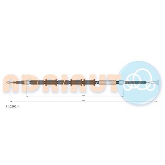 Tirette à câble, frein de stationnement arrière droit ADRIAUTO 11.0260.1 pour FIAT MULTIPLA 1.6 - 103cv