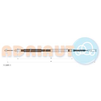 Tirette à câble, frein de stationnement ADRIAUTO 11.0281.1 pour VOLVO C70 2.0 bivalent - 110cv